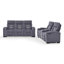 Causeuse inclinable gris AUSTIN avec accoudoirs de rangement