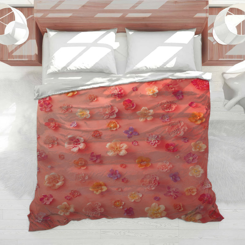 Colourful Floral Arrangement Comforter, Twin Extra Long