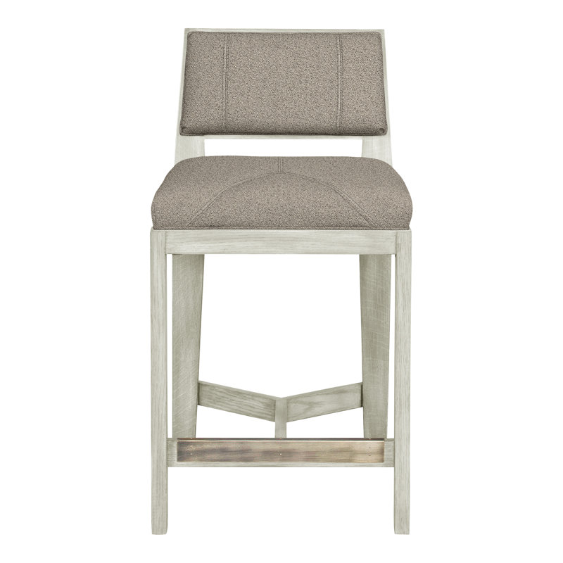 Scoville By Thom Filicia Upholstered Stool with Solid Wood Frame, Wrenn, Nadia Steam