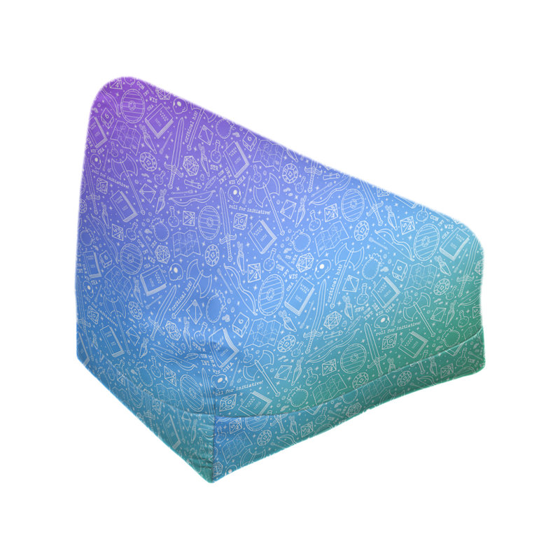 Sac de pois Kitterman, H 38 po x L 42 po x P 29 po, Pouf fauteuil, Mauve/bleu ciel profond/bleu