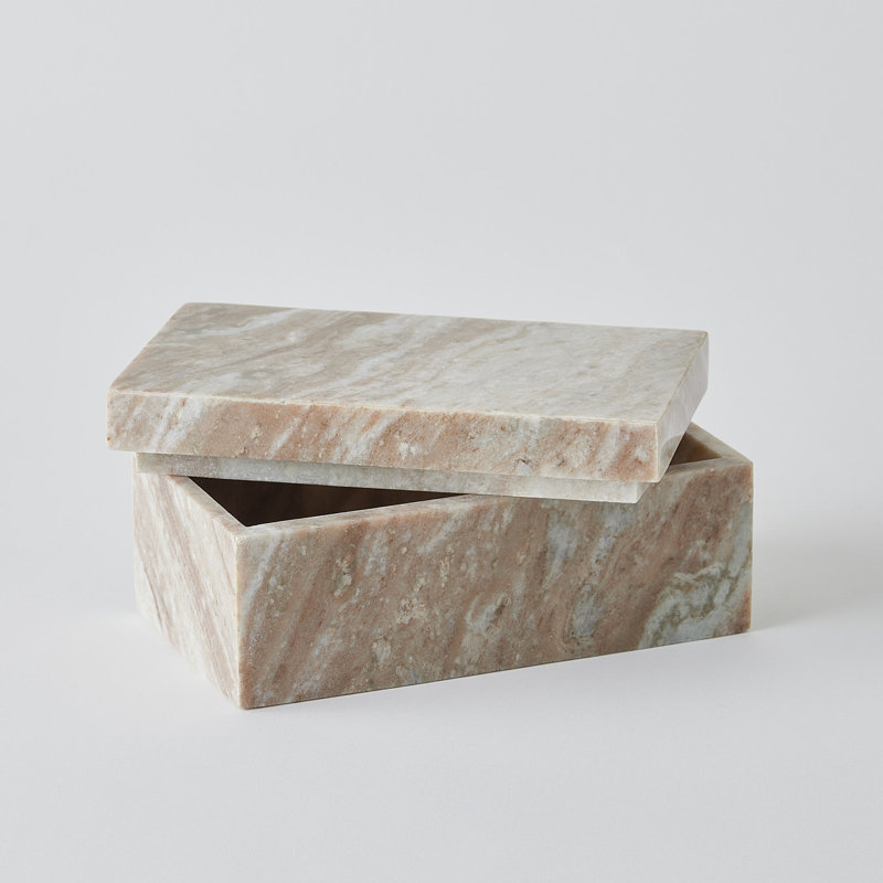 Handmade Marble Decorative Box, 4" H x 9" W x 5" D