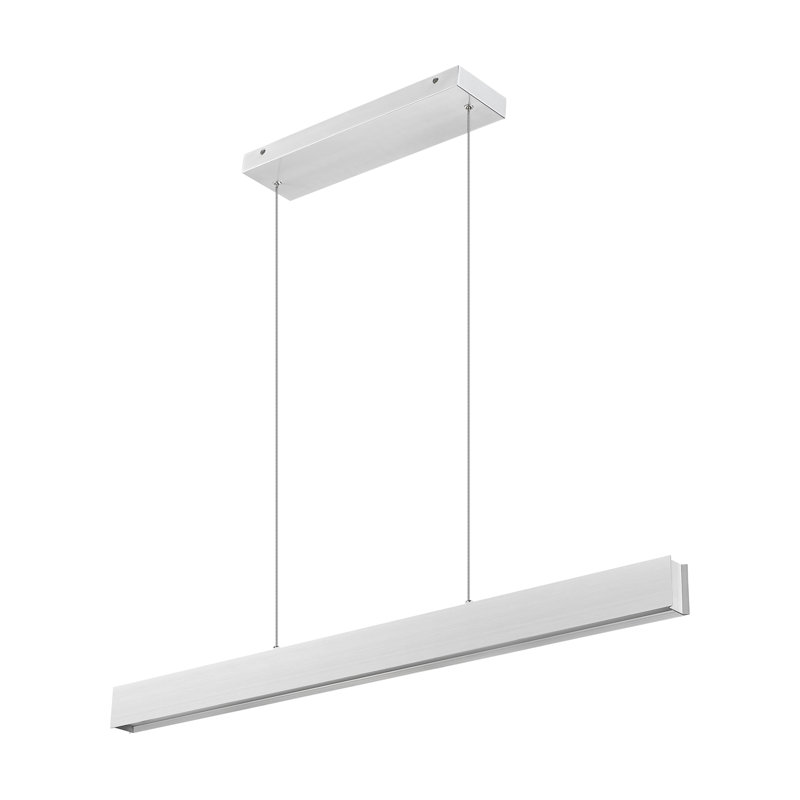 Lustre linéaire 1 lumière Dunkley, Nickel brossé, H 3 po x l 45 po x P 4,5 po