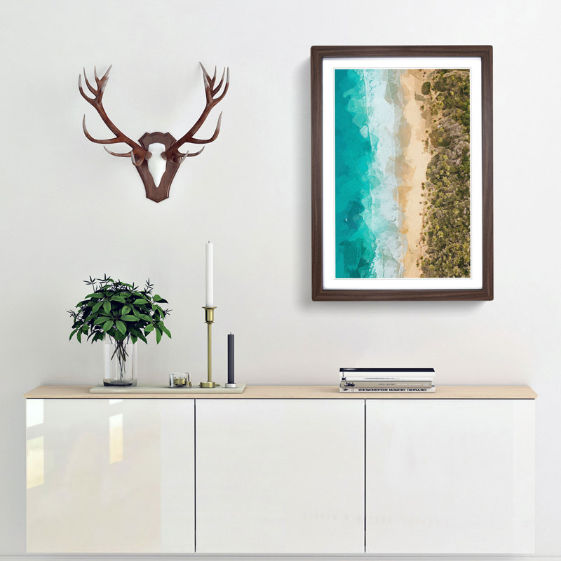 Beach in Choroni Venezuela in Abstract - Picture Frame Photograph Print, 87cm H x 62cm W x 2cm D, Walnut Framed