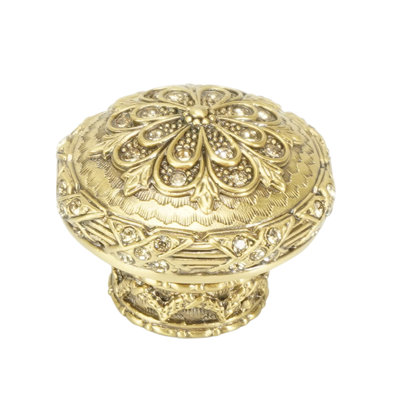 NEWPORT KNOB; DECORATED WITH SWAROVSKI® LT COLORADO TOPAZ CRYSTALS
