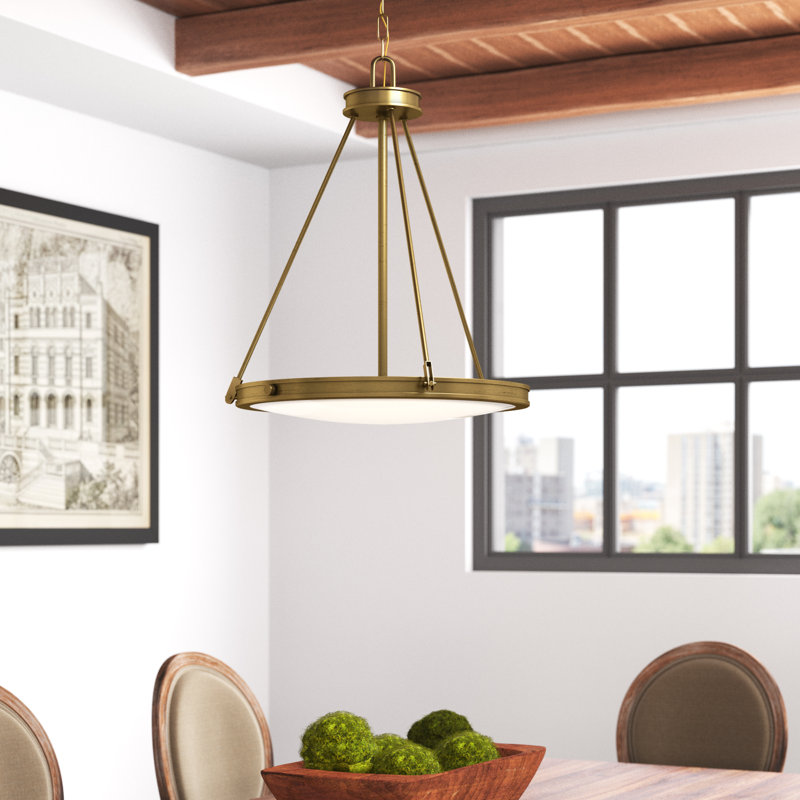 Collier 4-Light Bowl Pendant, Laiton héritage