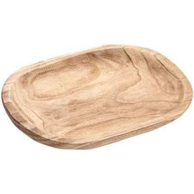 Bol en bois de paulownia sculpté à la main, naturel