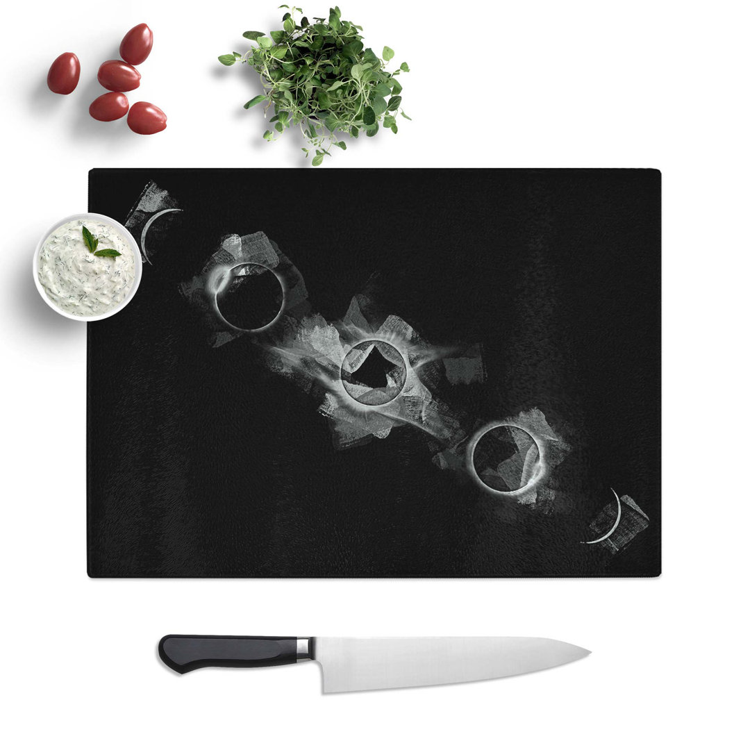 Tempered Glass Total Eclipse of the Moon in Abstract Chopping Board