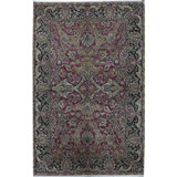 Suruchi Wool Oriental Area Rug in Purple/Black