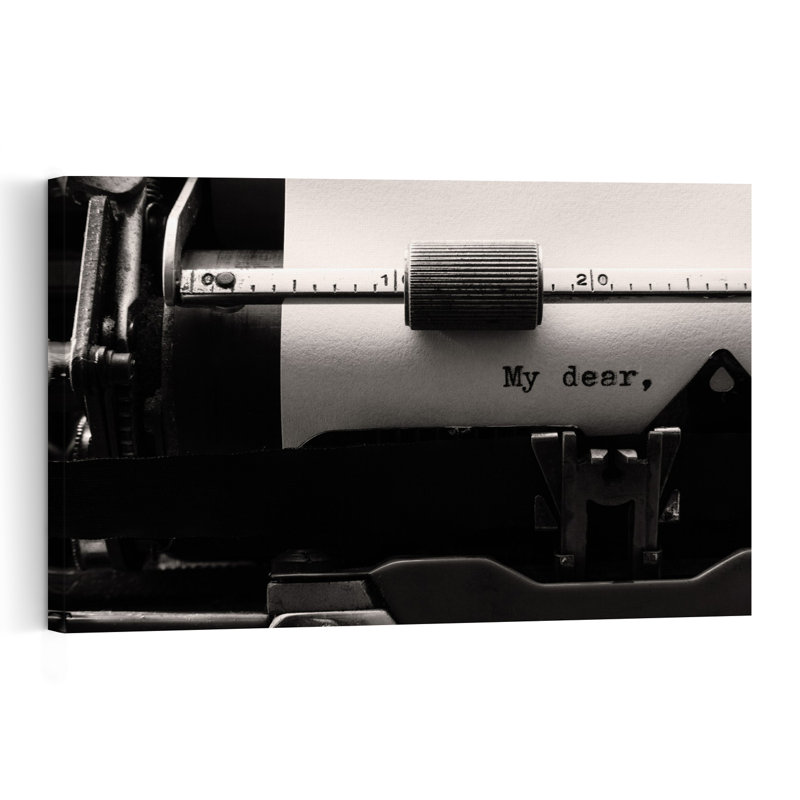 My Dear Typed Letter Classic Retro Vintage Wall Art Print by Luiz Laercio - Wrapped Canvas Print, 60.96cm H x 91.44cm W