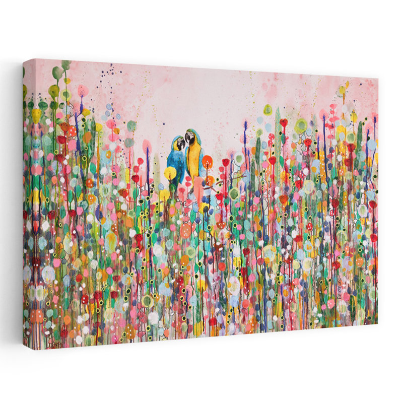 Art contemporain, fleur tropicale, art tropical, H 16 po x l 24 po