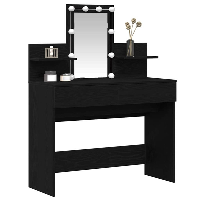 Dressing Table 100 X 40 X 130 Cm Engineered Wood, Black