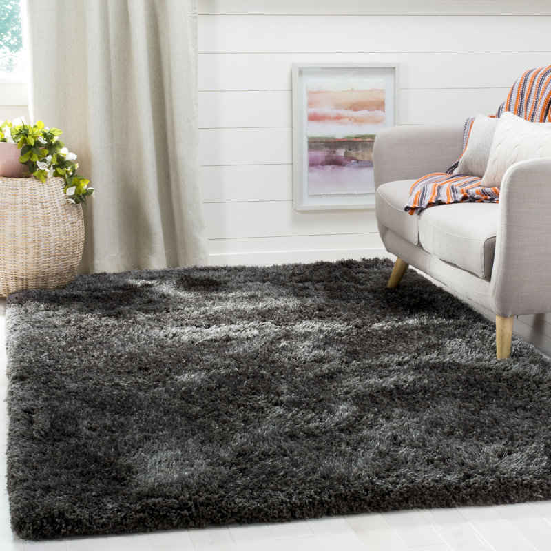 Franklynn Shag Hand Tufted Performance Solid Color Rug, Rectangle 8' x 10'