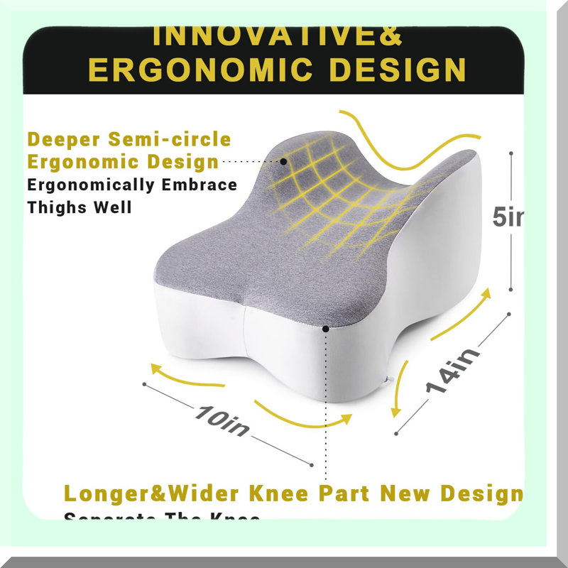 OrthoAlign Knee Support Pillow - Sciatica, Back, HIPS, Joints Pain Relief - Leg Pillow for Side Sleepers - Aligns Spine, Relieves Pressure - Thigh & Knee Support for Better Sleep