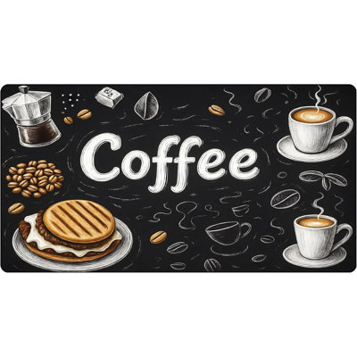 Tapis de café 20 po x 31,5 po - Très grand tapis de séchage pour vaisselle absorbant et antidérapant, Accessoires pour bar à café, Protecteur de comptoir de cuisine pour cafetière, Évier, Décoration de salle à manger