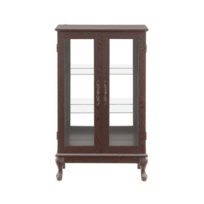 2 Doors Curio Cabinet With Tempered Glass Doors