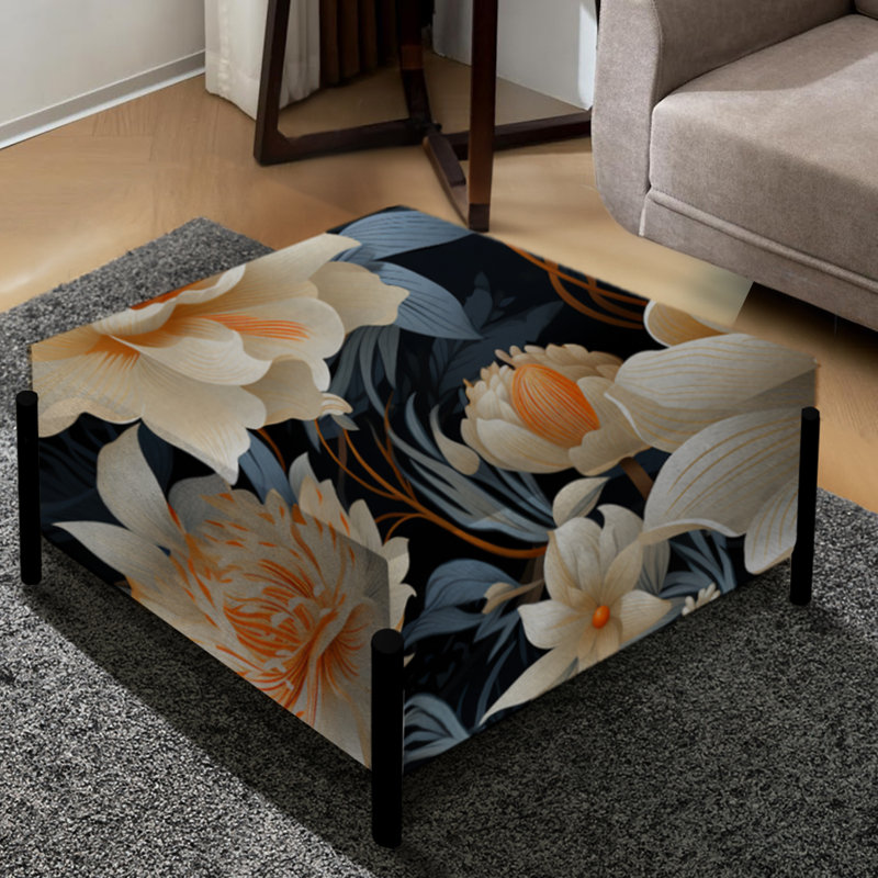 Motif floral moderne beige et gris Modern Fusion
