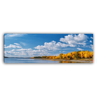 «Golden Lakeside Horizon», art mural sur toile tendue