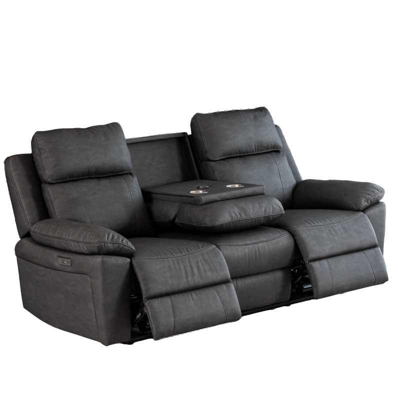 Chaqueta 2 Piece Reclining Sofa Set, Dark Grey
