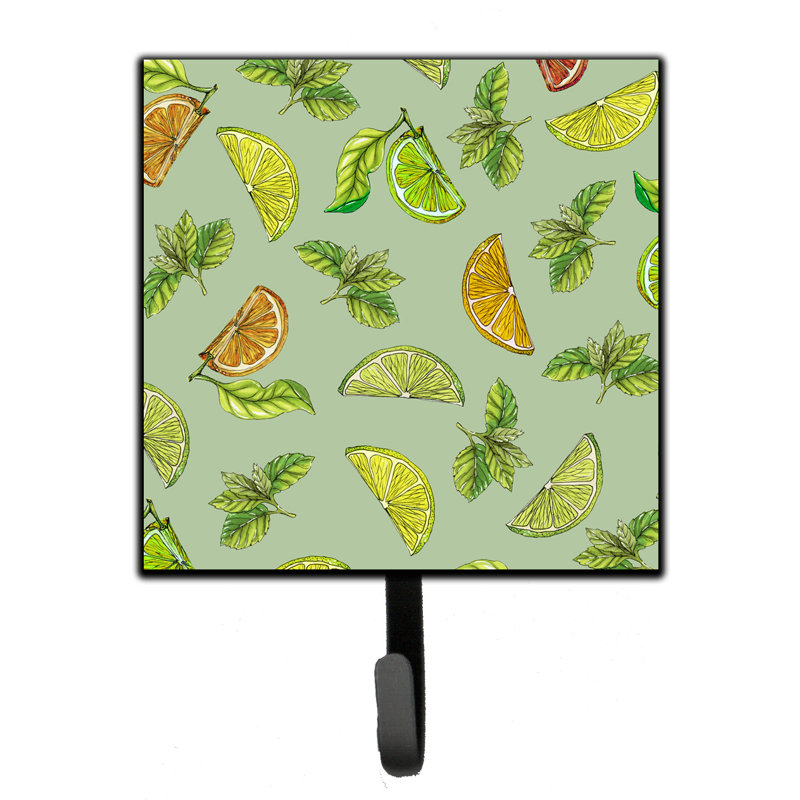 Organisateur de clés murales limes et anges citrons avec crochets clés Gunnur, Vert clair
