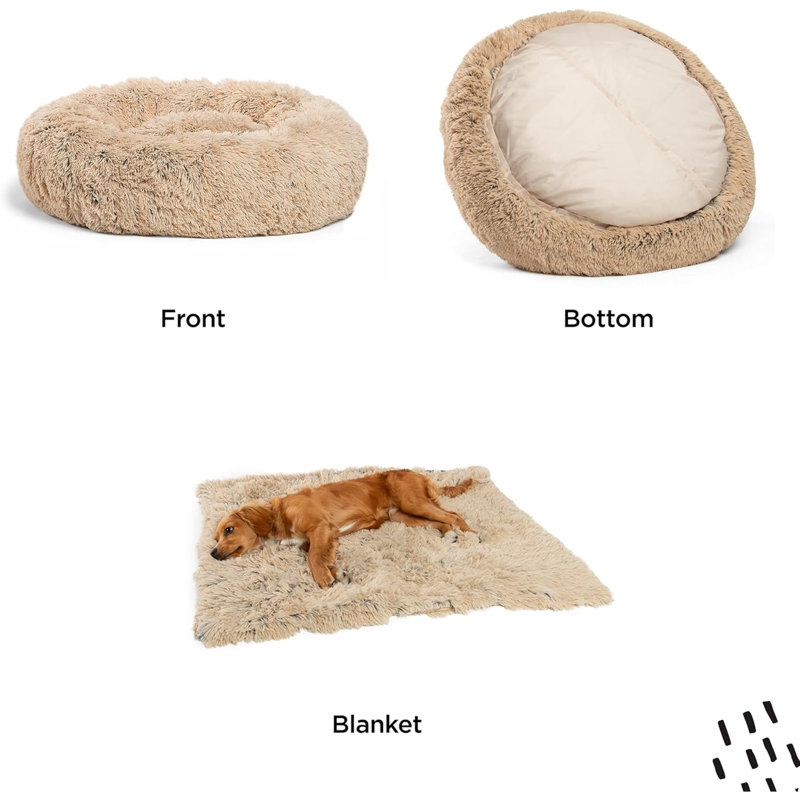 Donut à poil long The Original Calming, Grand (l 30 po x P 30 po x H 8 po), Taupe