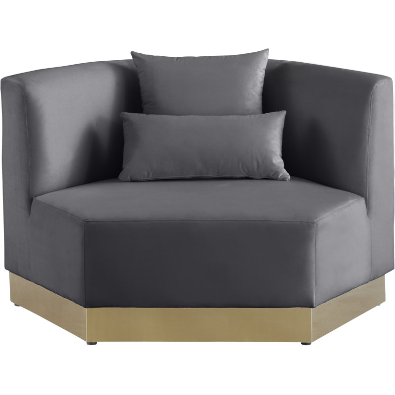 Marquis 47.75" Wide Velvet Armchair, Gray Velvet