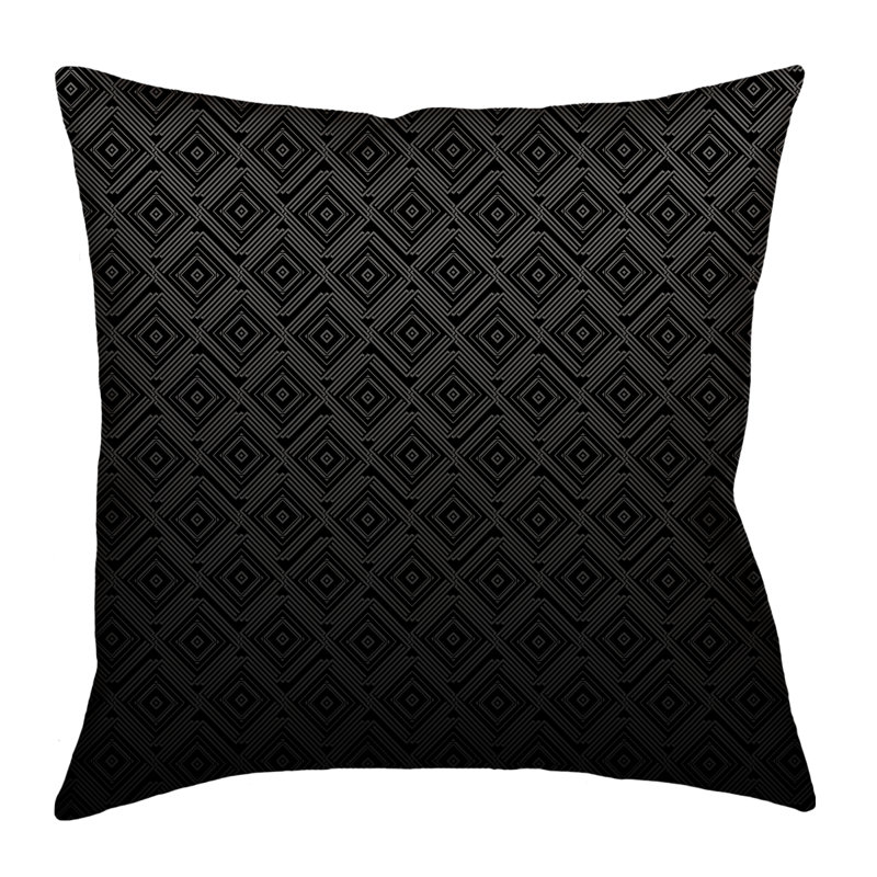 Coussin Katelyn Elizabeth, 18 po x 18 po, Noir, Faux lin