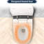 Toilette intelligente à siège chauffant, chasse d'eau automatique une pièce sans bidet, chasse d'eau avec capteur de pied, lampe de chevet bleue, commande à bouton, couvercle de fermeture en cas de panne de courant, blanc pour toilette de salle de bain avec chasse d'eau,,