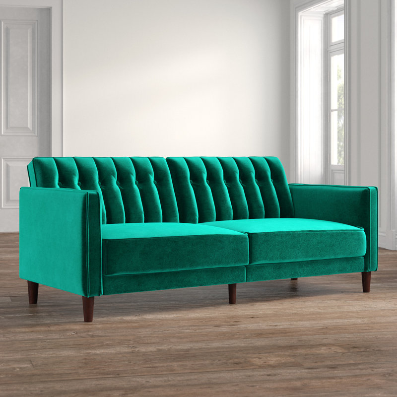 Grattan 81.1'' Velvet Sleeper Sofa, Green