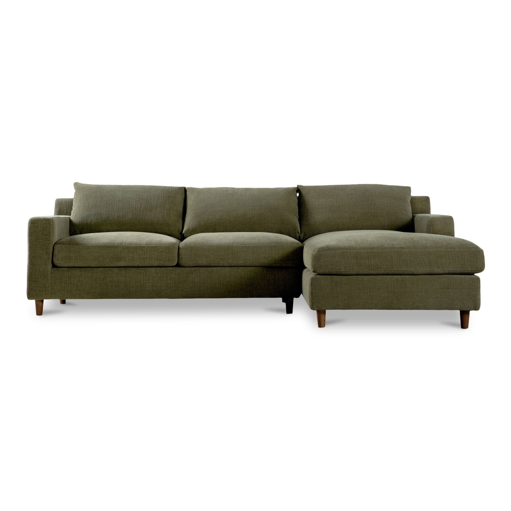 Alania  2 - Piece Upholstered Chaise Sectional, Olive Green Crypton® Chenille, Right Hand Facing
