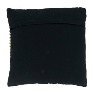 20x20 Oversize Textured Zig Zag Woven Down Filled Square Throw Pillow  Black - Saro Lifestyle