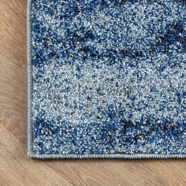 Gleno Abstract Waterfall Power Loom Performance Blue Rug