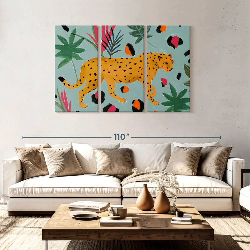 Brampt Walking Cheetah II, 48" H x 74" W