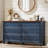 6 Drawers Dresser For Bedroom, Farmhouse 54" Wide Wood Dressers Chest Of Drawers, Vintage Design TV Stand, Rustic Storage Dresser Organizer With Metal Handle Closet For Living Room, Hallway-1781790709