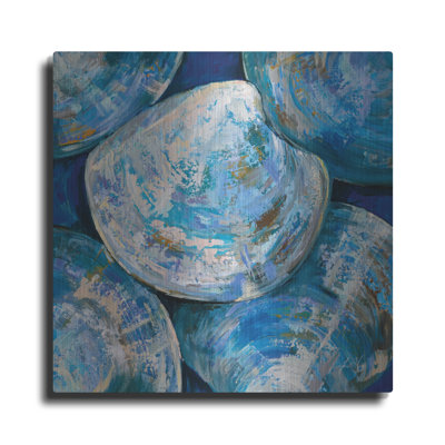 Art mural en métal Rosecliff Heights «Blue Cherry Stones» par Jeanette Vertentes