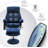 Recliner with Ottoman, Reclining Chair with Massage, Chenille Fabric Swivel Recliner Chairs-1450713732