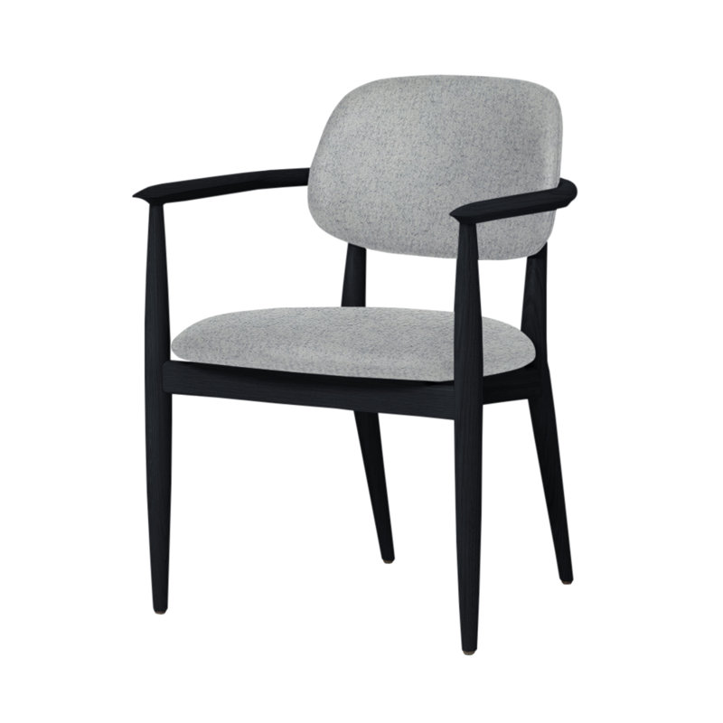 Chaise Slow de Space Copenhagen, Chêne noir, Mélange Divina 120