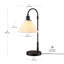 Lampe de table 20 pouces noir mat avec abat-jour en tissu blanc