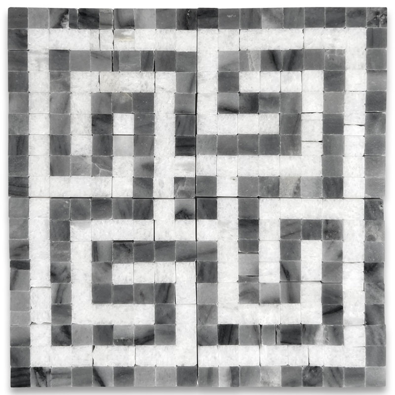 3.5 in. x 3.5 in. Marble Tile, Brown/Gray