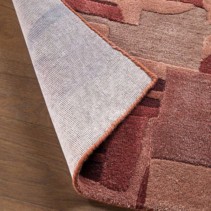 Oles CNO01 Tufted Patchwork Red Area Rug (18in Swatch), Rectangle 114 " x 162 "