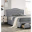 Lit de taille simple en tissu de toile de jute gris clair avec lit escamotable capitonné-1763363123