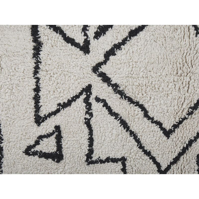 Bylas Moroccan Cotton Hand Woven Area Rug, Rectangle 160 x 230cm