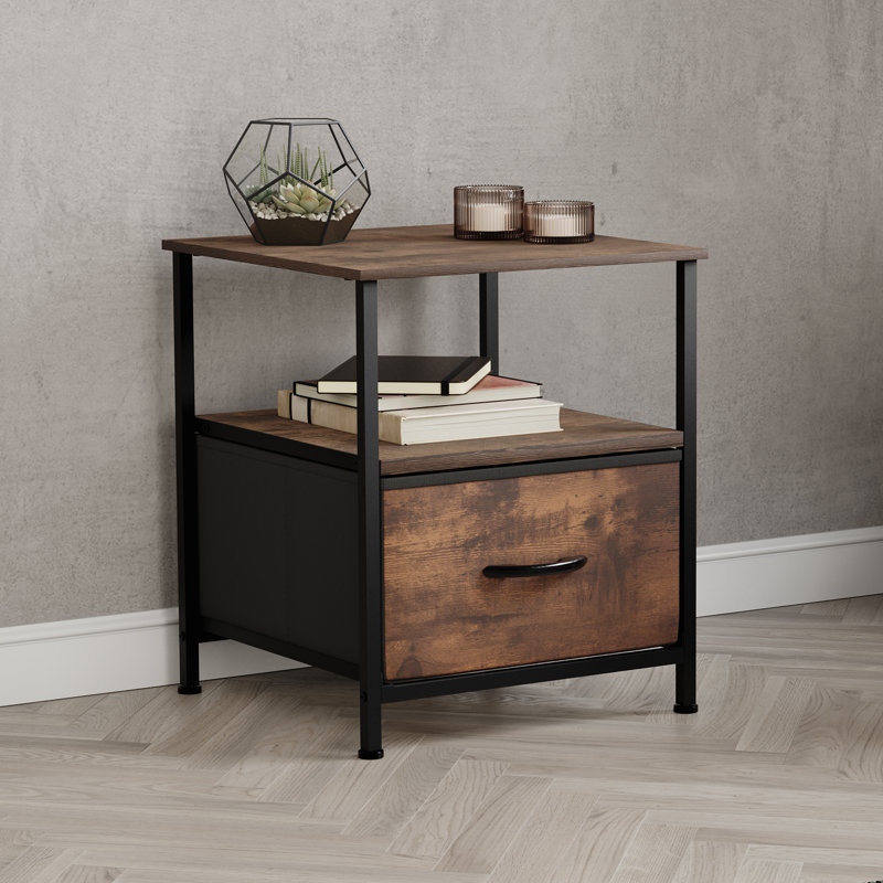 Chorley 1 Drawer Fabric Drawer Chest, Rustic Brown, UKFR Certified