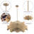 5 - Light 28" Hand-woven Rattan Boho/modern Farmhouse Drum Chandelier With Polished Brass Finish For Dining Room Or Bedroom-101858200