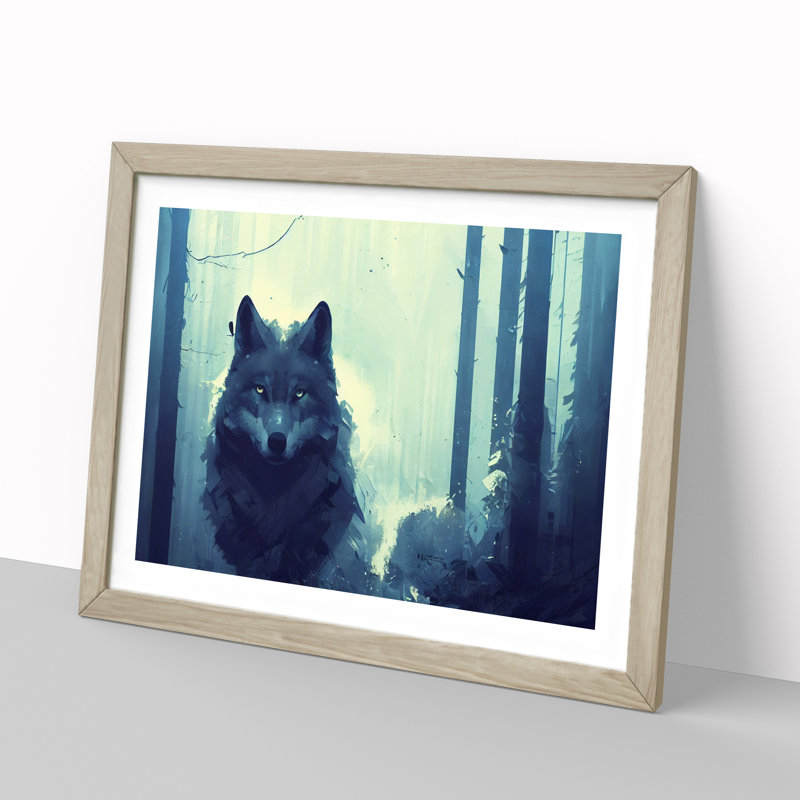 Wolf Art Painting Vol.3 - Framed Print, 46cm H x 64cm W x 2cm D, Oak