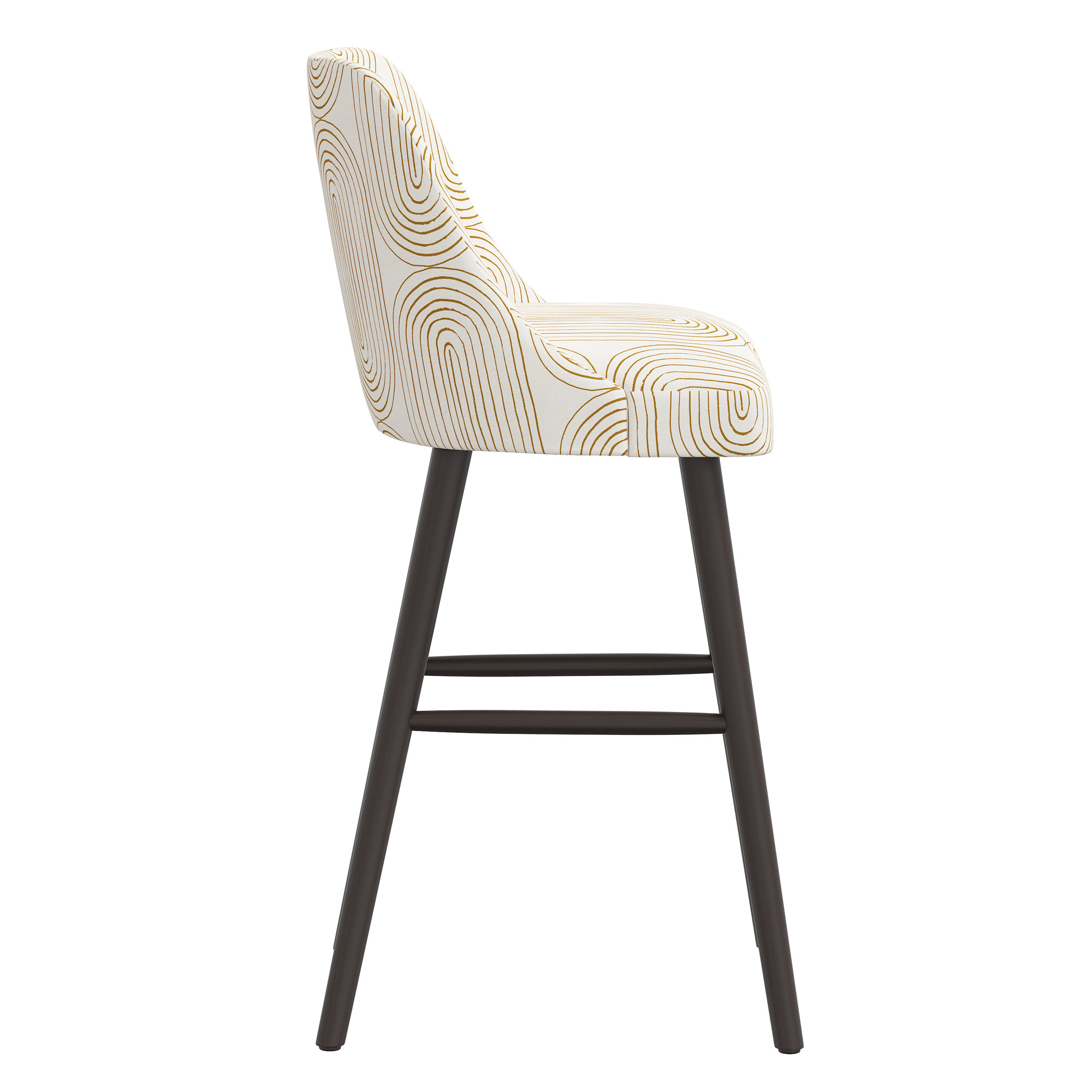 Gallie Bar & Counter Stool, Espresso, Oblong Mustard, Bar Stool (31” Seat Height)