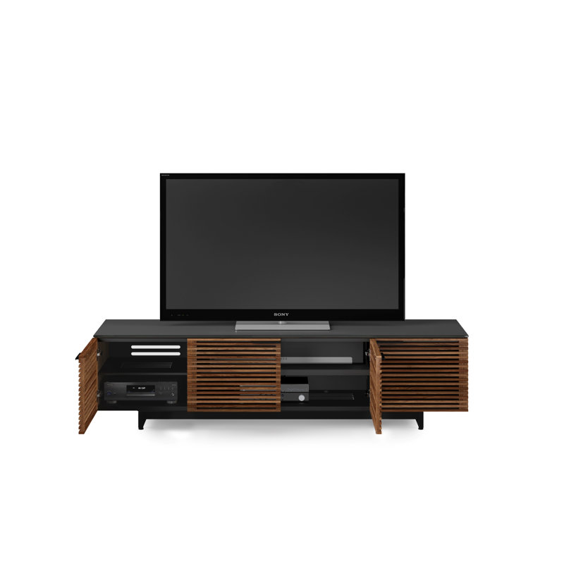 Corridor TV Stand for TVs up to 85", Natural Walnut