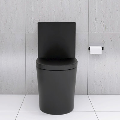 Toilette allongée une pièce à double chasse 1,1 / 1,6 GPF noir mat 1000g, noir mat