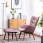 Chaise contemporaine en velours mauve avec - tissu, base en bois d'hévéa massif, capitonnage à boutons, garniture de passepoil, l 29,17 po x P 33 po x H 37 po, l 25,6 po x P 17 po x H 16,5 po, et assise, structure solide, diamant-2001551386