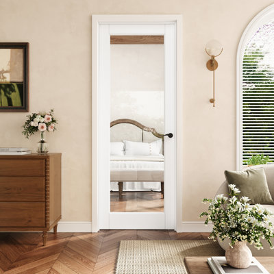 Porte pré-suspendue en verre clair 28 po x 80 po à 1 verre avec charnières noires, porte en verre transparent avec cadre, porte intérieure comme porte de garde-manger, porte de chambre à coucher, porte de buanderie, portes de placard, portes de pièce, main gauche
