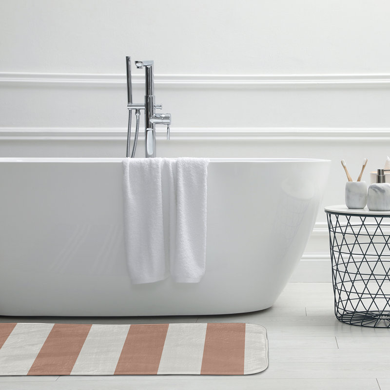 Tapis de bain Shameel, L 17 po x L 24 po, Rose
